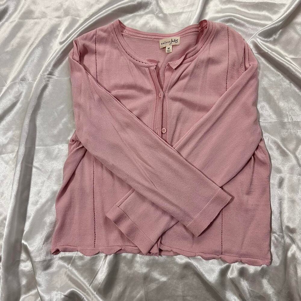 Pink button up cardigan coquette